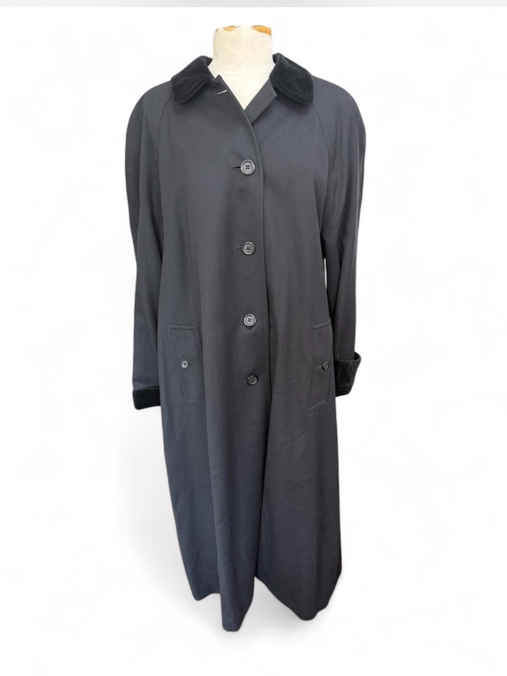 Vintage BURBERRY Wool Gabardine Maxi Coat Pristine size Large - Picture 6 of 10